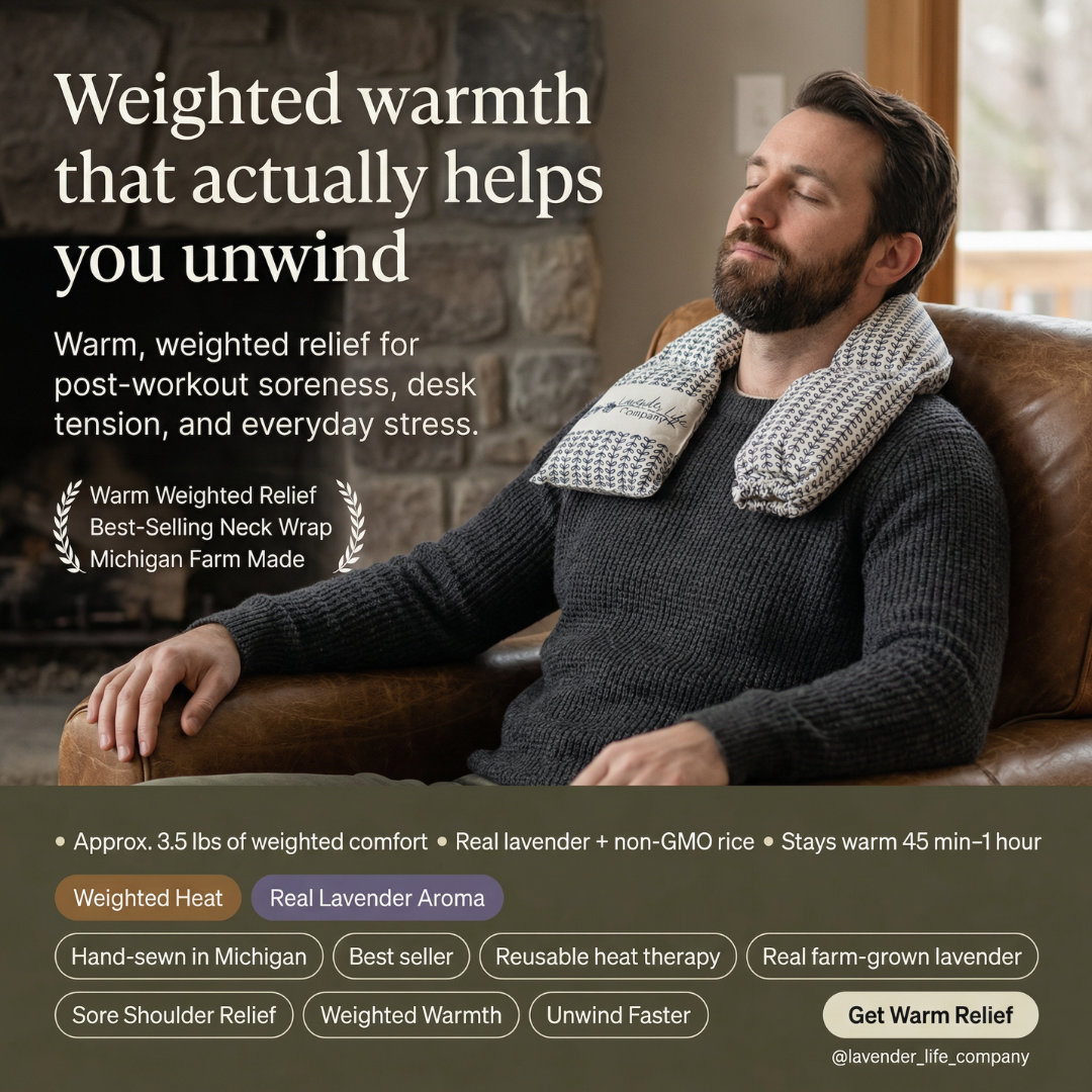Dad relaxing with neck wrp